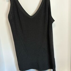 CITY CHIC DESIGN BLACK SWEATER TANK TOP WITH SILVER SPARKLE IN MATERIAL